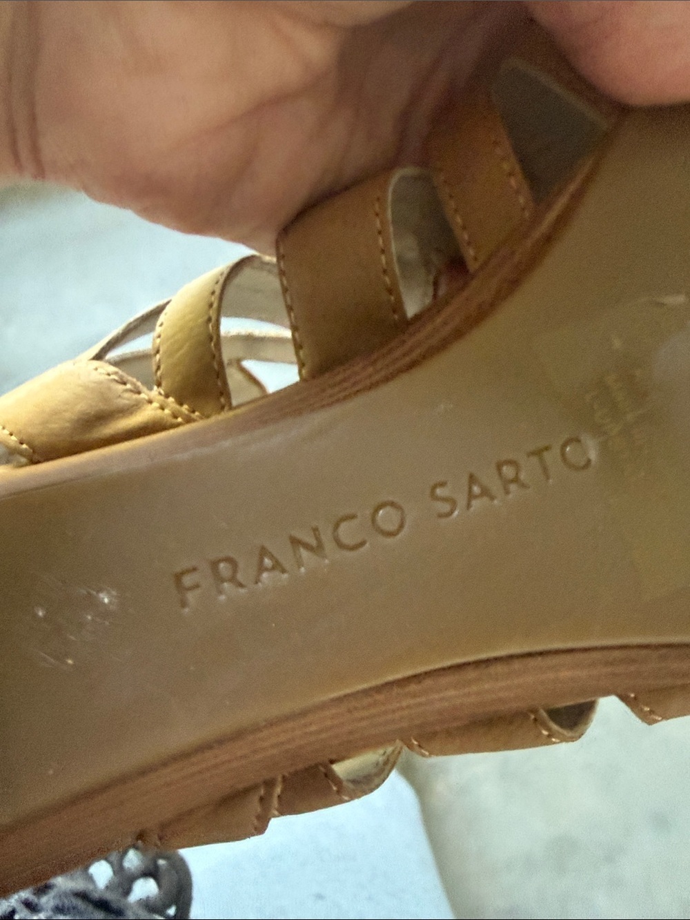 Franco Sarto Women’s Tan Lace-Up Cutout Wedge Sandals size 10 - Picture 5 of 9